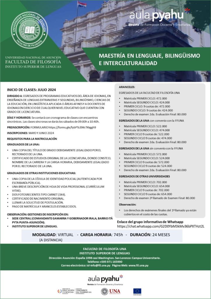 UNA oikuave’ẽ Maestría en Lenguaje, Bilingüismo e Interculturalidad rehegua