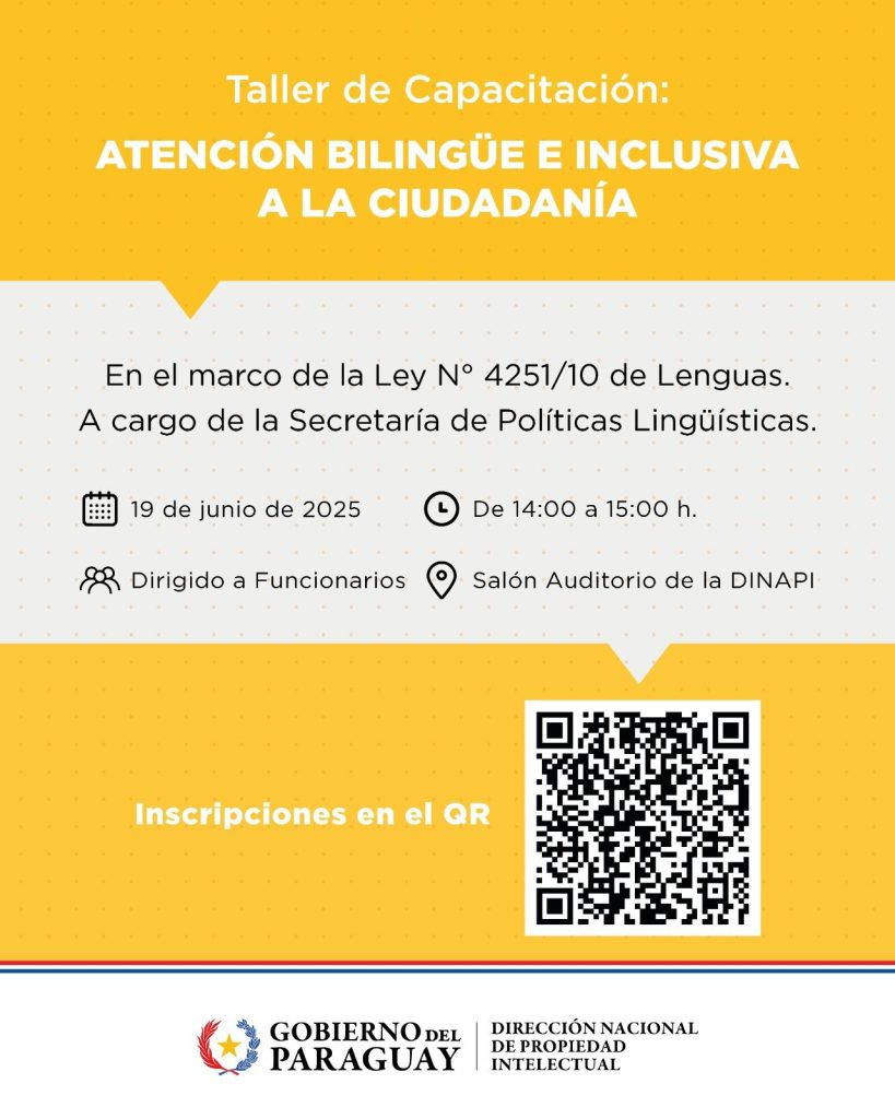 La Secretaría de Políticas Lingüísticas y la DINAPI inician ciclo de talleres de capacitación interinstitucional